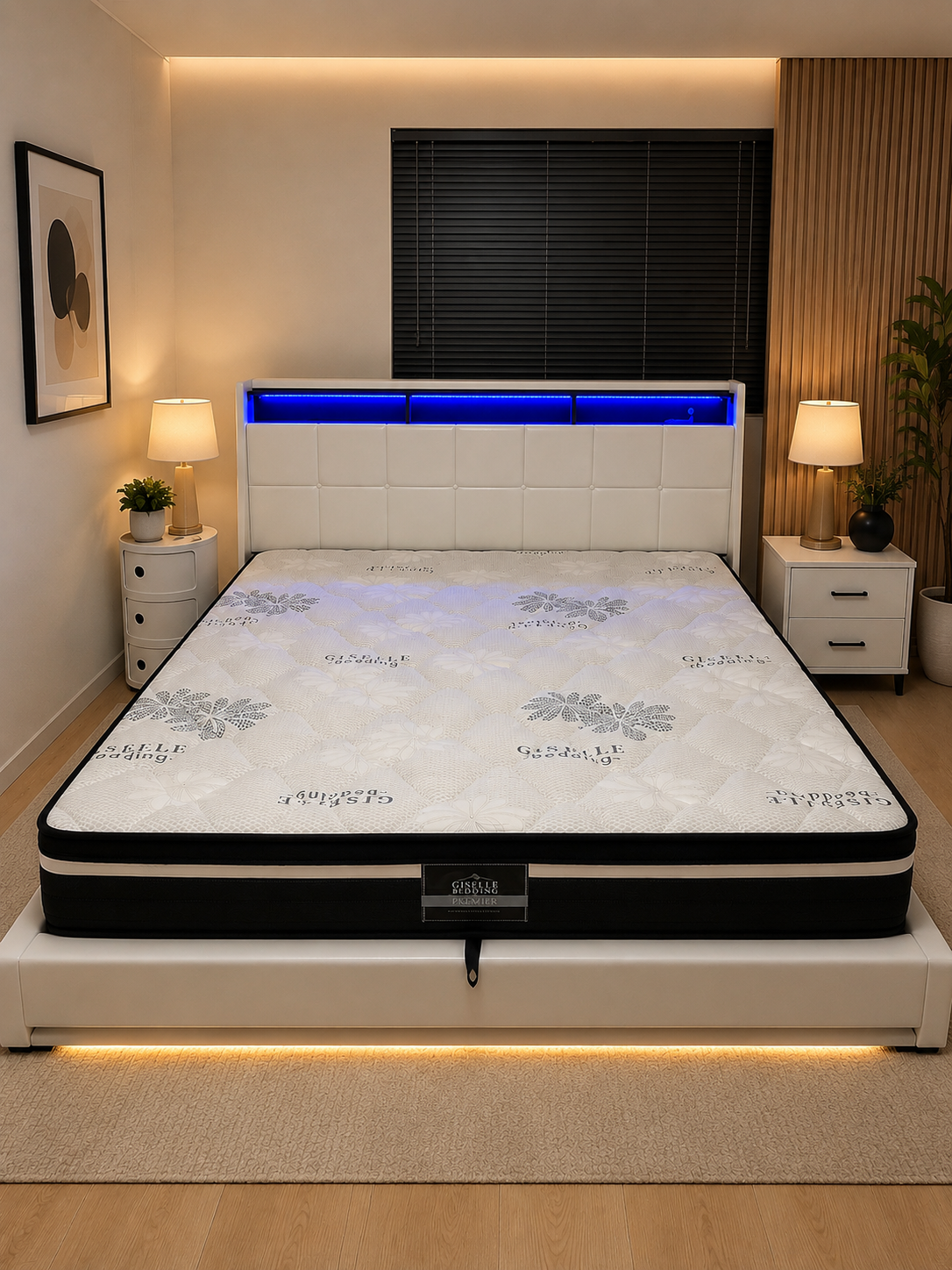 Savior King bed frame Gas lift storage with led light - Image 2