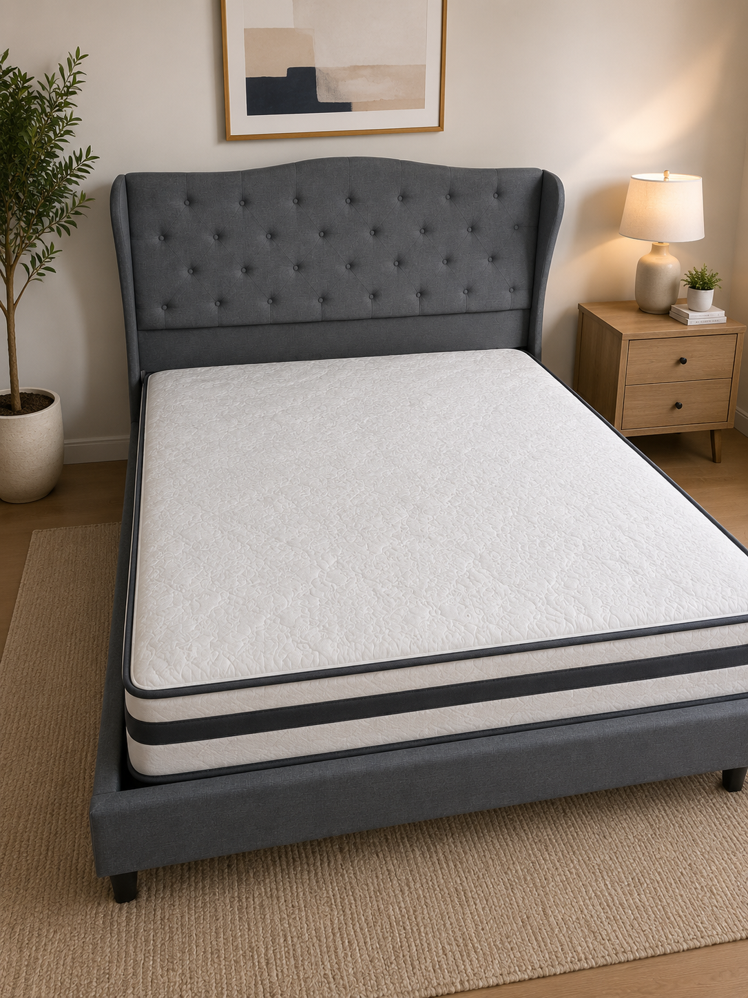 Pier Queen bed Bed Grey with side wings - Image 3