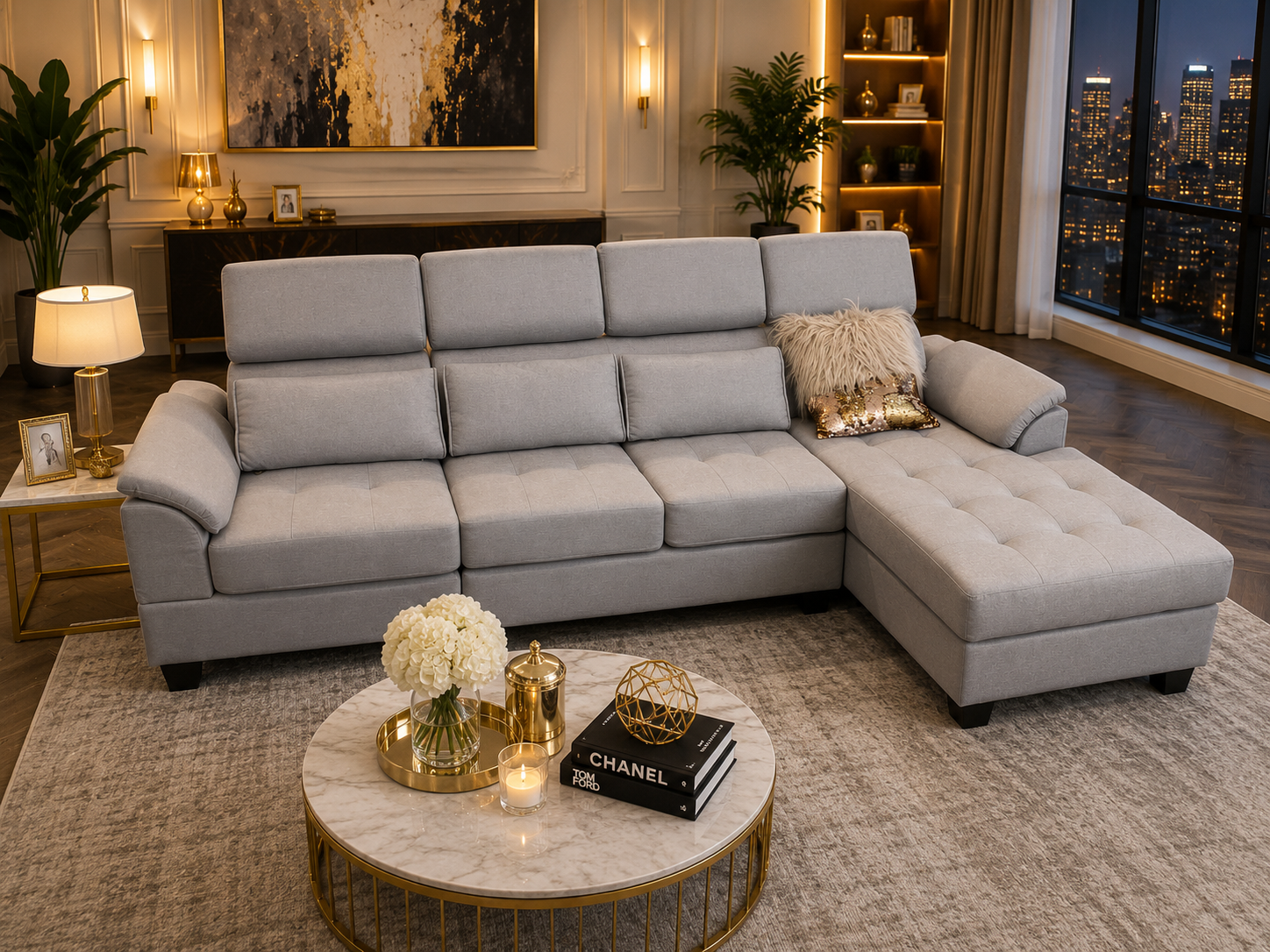 Lshape Newyork sofa Adjustable headrest - Image 3