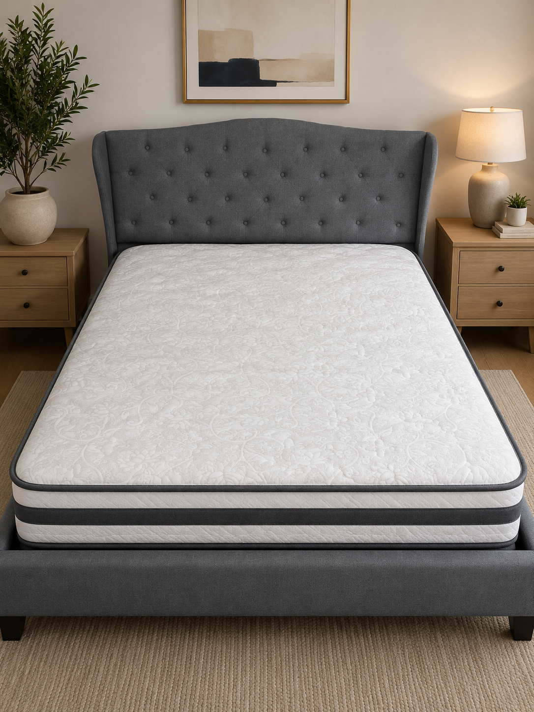 Pier Queen bed Bed Grey with side wings - Image 2