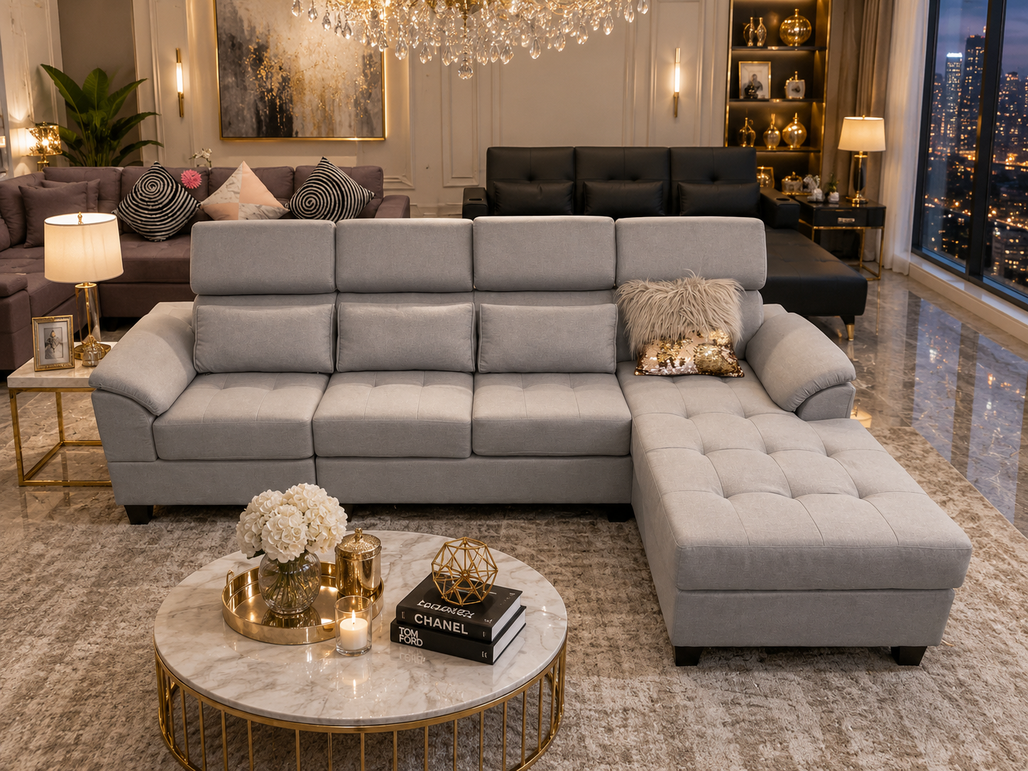 Lshape Newyork sofa Adjustable headrest - Image 2