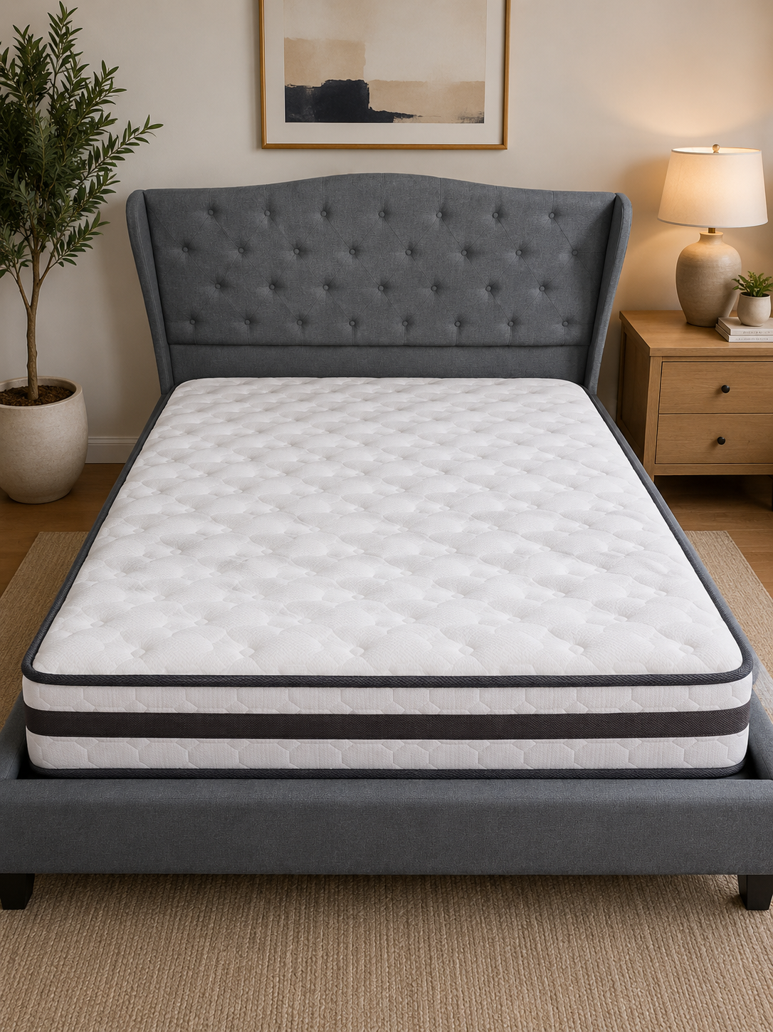 Pier Queen bed Bed Grey with side wings - Image 4