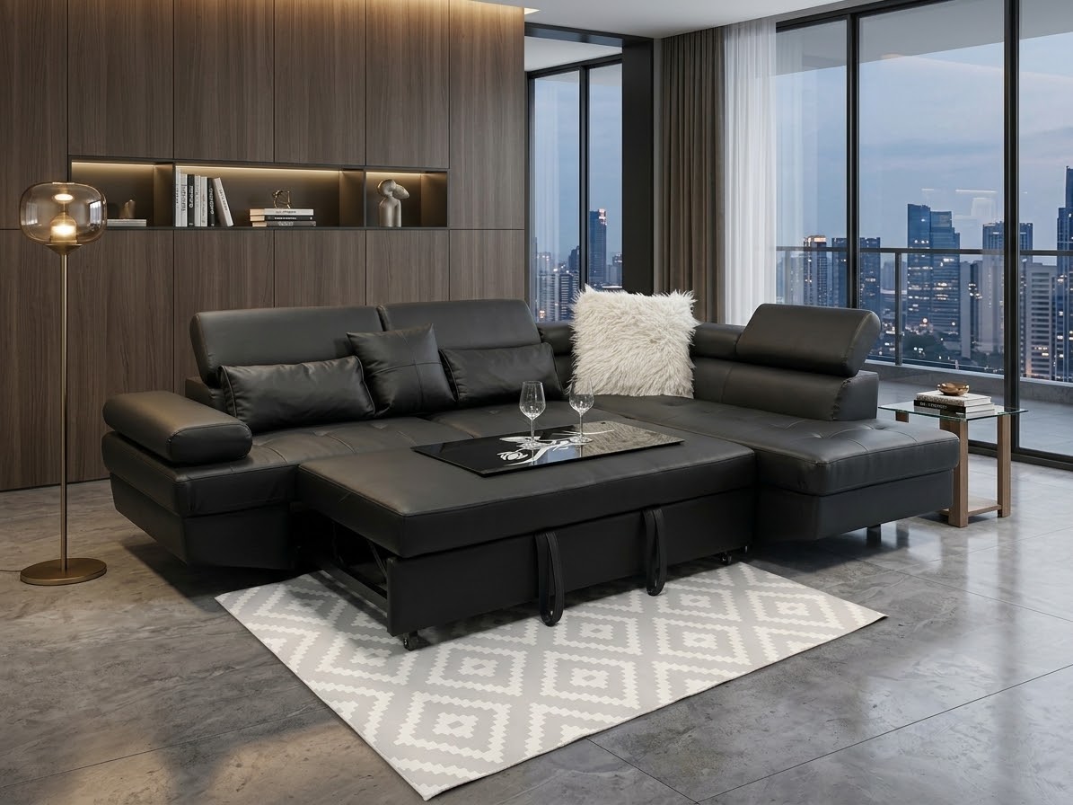 Maimi Lshape Sofa bed adjustable headset - Image 4