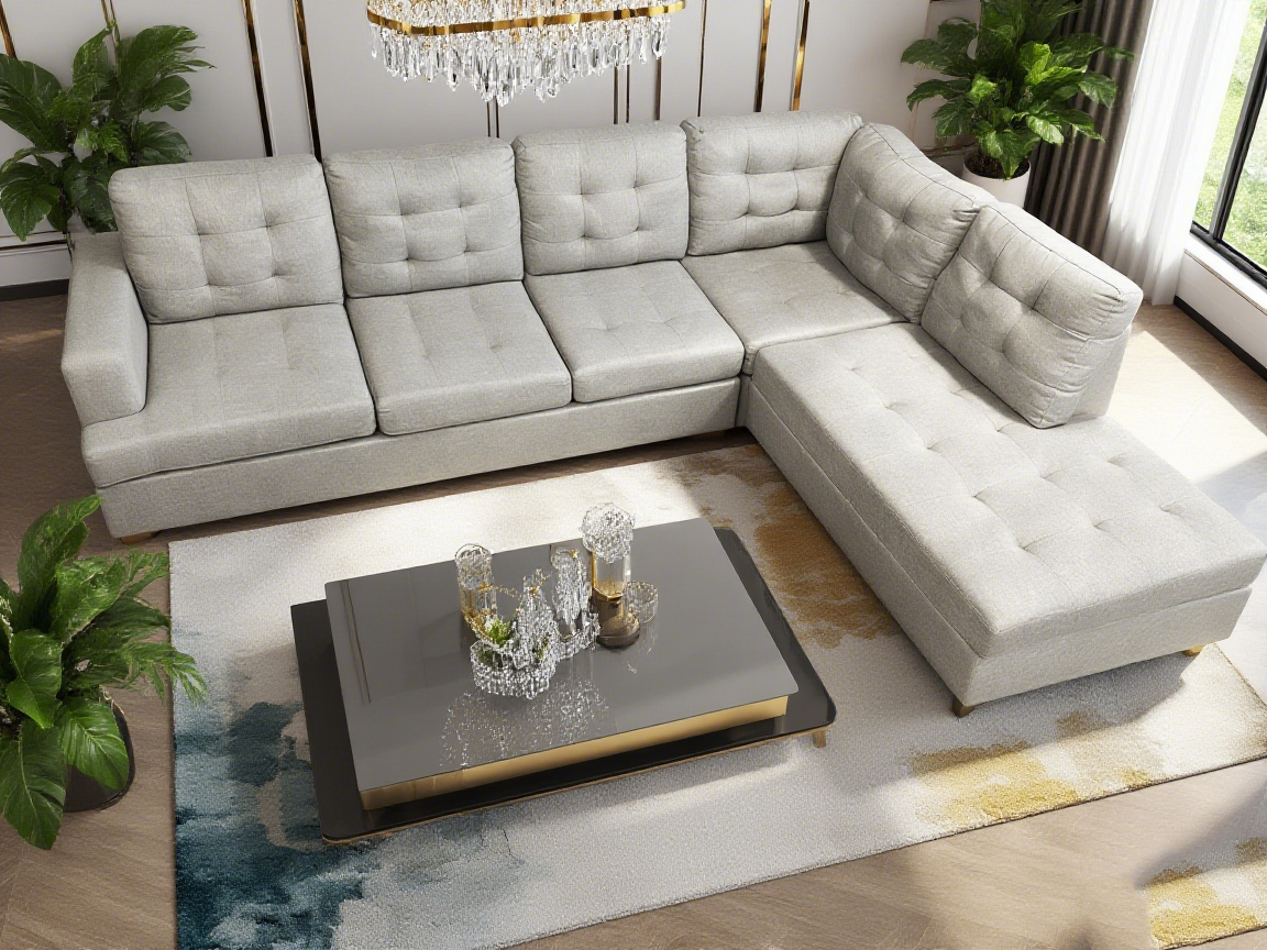 Diamond Grey sofa with Storage ottoman - Image 3