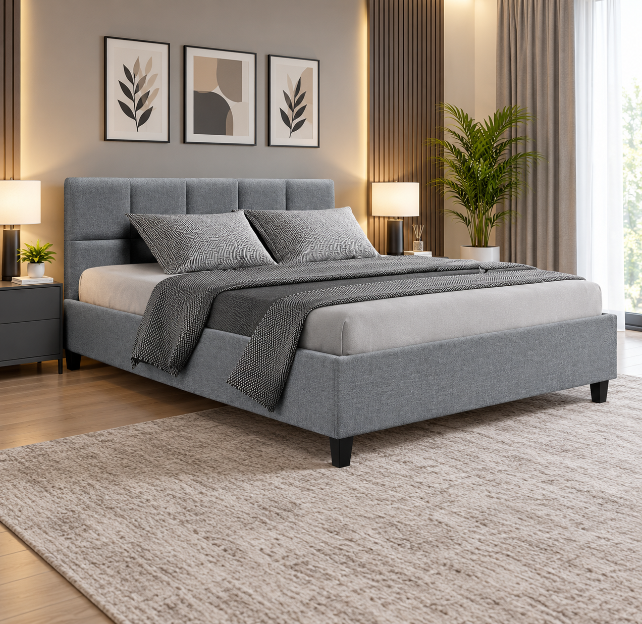 Teeno Queen bed frame grey frame - Image 4
