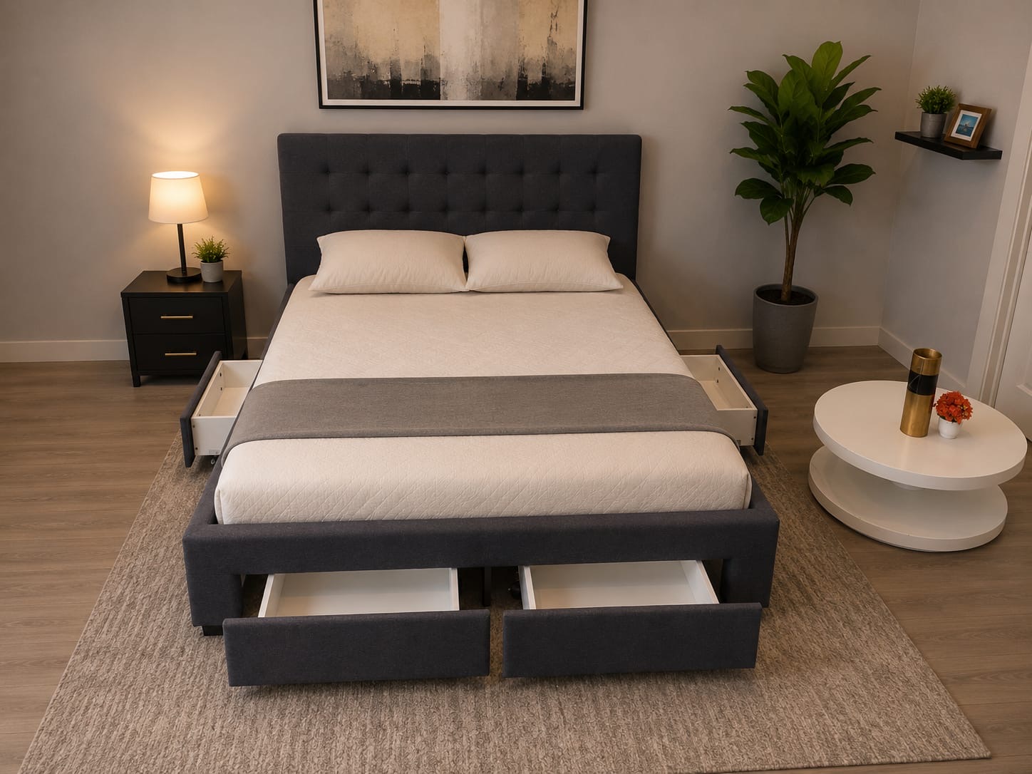Glow Queen Bed frame with four Drawer - Image 2