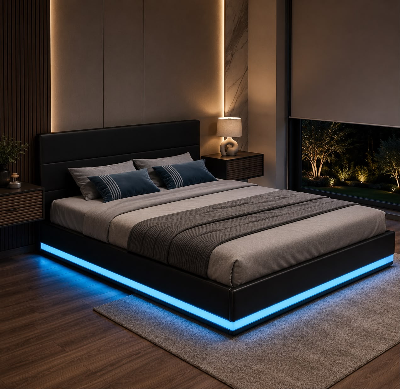 Lomi Queen storage bed frame with led light - Image 7
