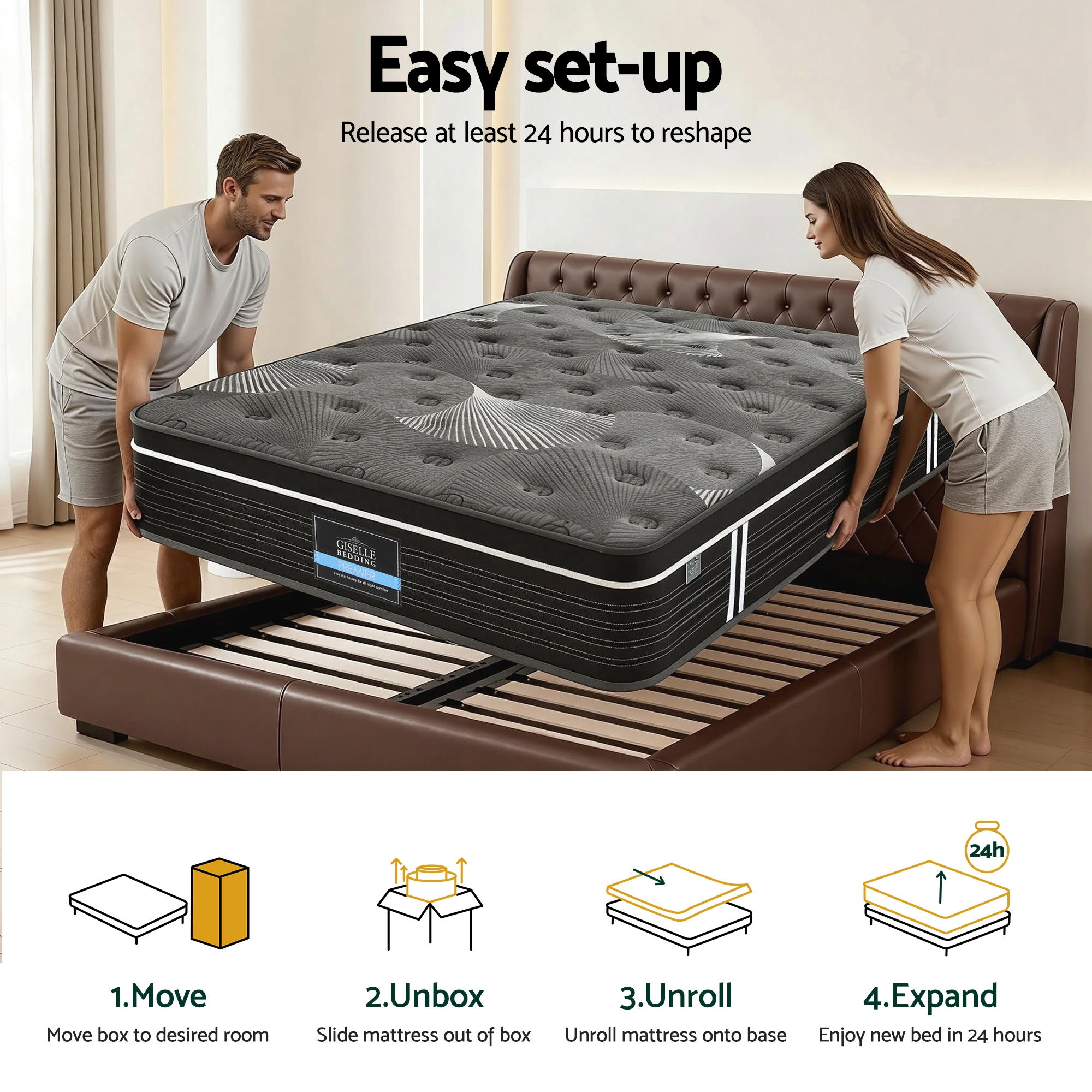 Atlas Queen size mattress 35cm medium - Image 6