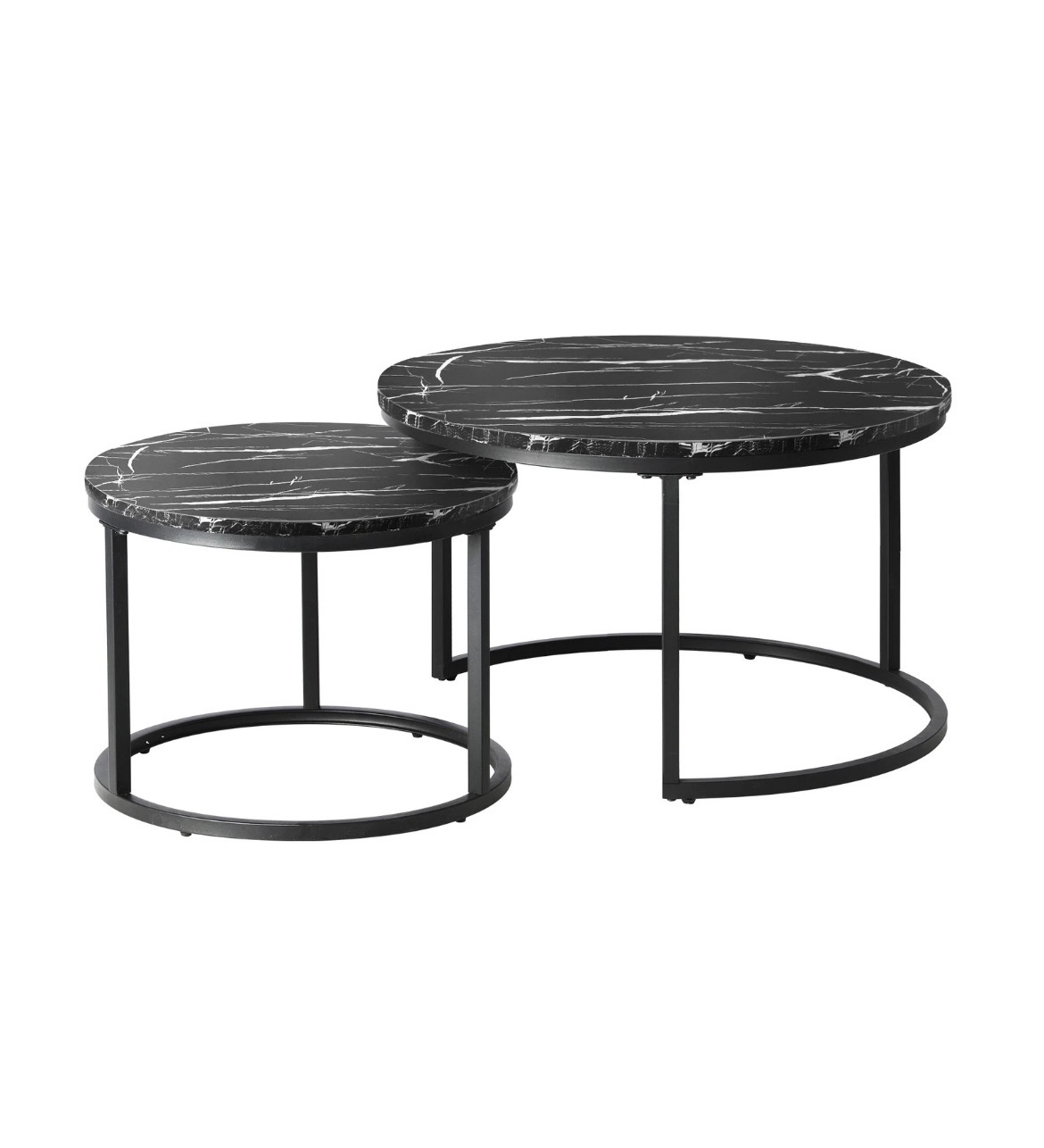 Yalli Coffee table 2 Round Mable look black - Image 5