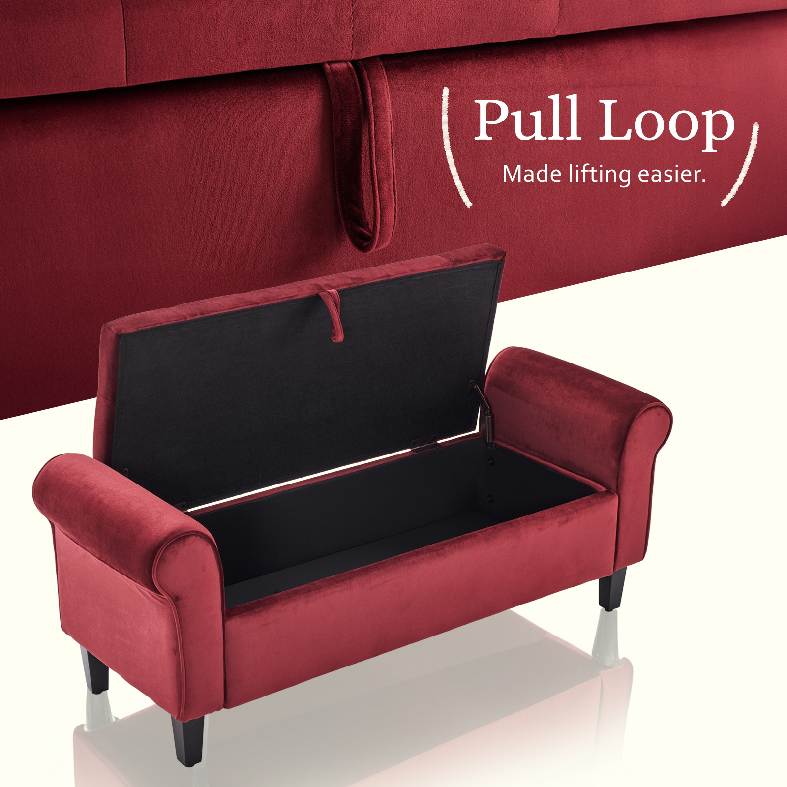La Bella Storage ottoman bench seat velvet - Image 5