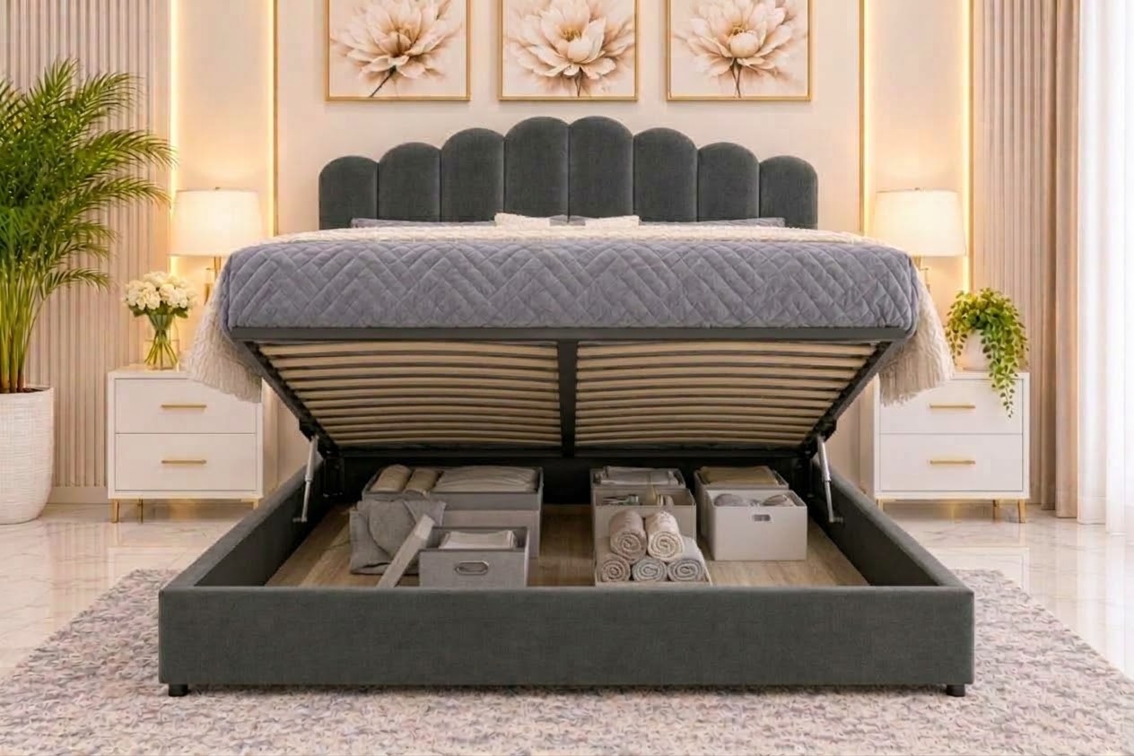 Fiona Queen velvet Gas lift bed frame - Image 2