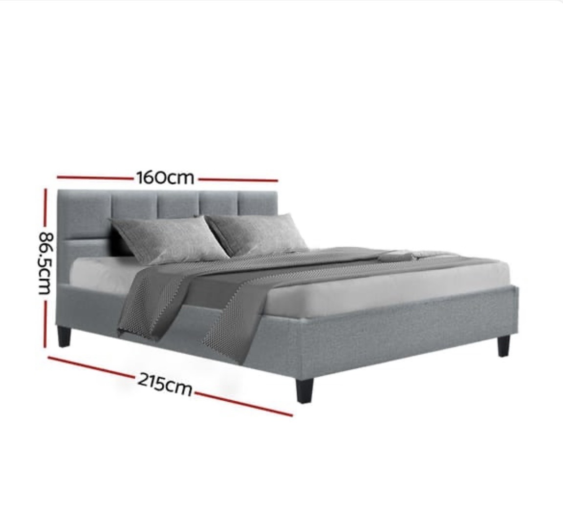 Teeno Queen bed frame grey frame - Image 3