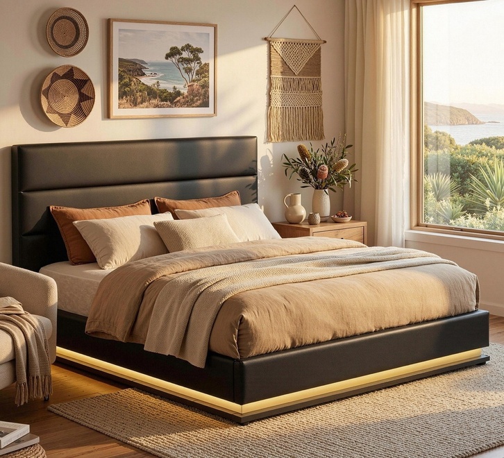 Lumi Double bed frame Storage with led light - Image 6