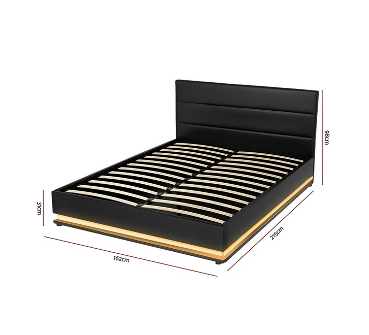 Lomi Queen storage bed frame with led light - Image 4