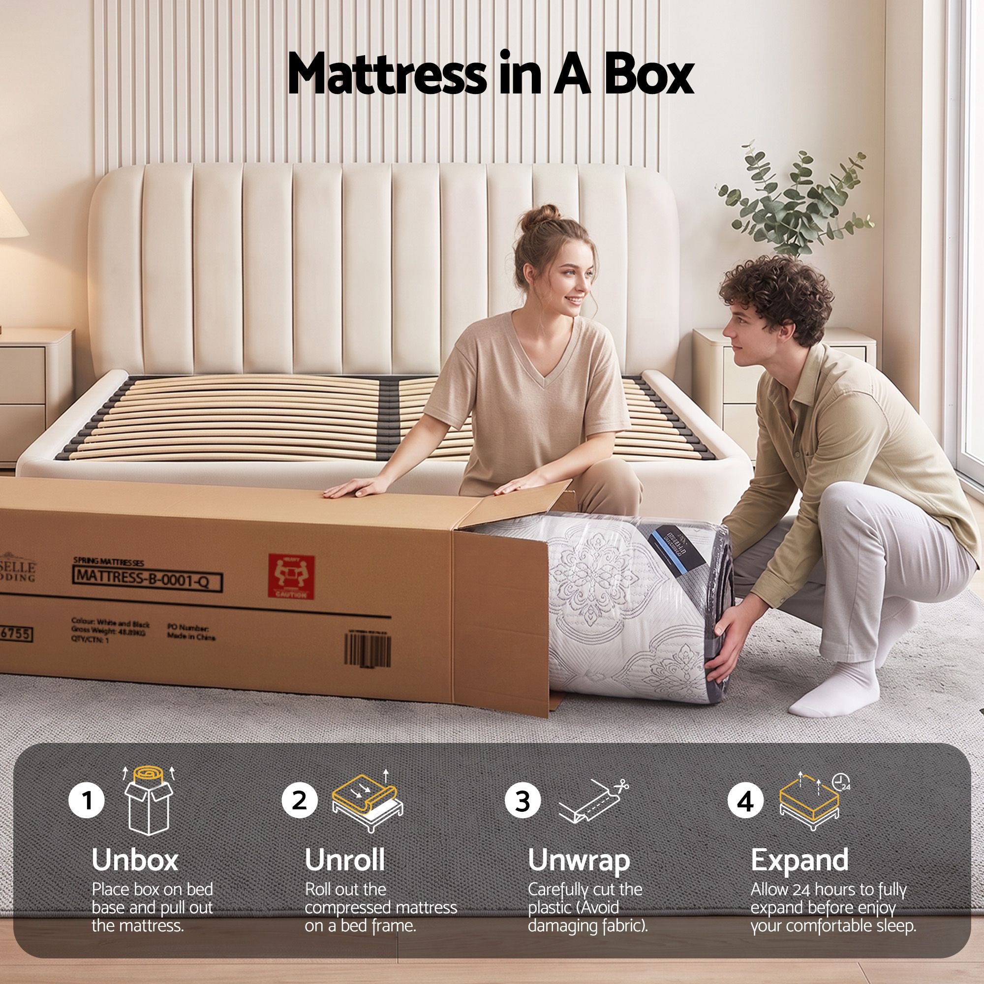 Maz 34cm Mattress 9 Zone Latex Foam Queen - Image 3