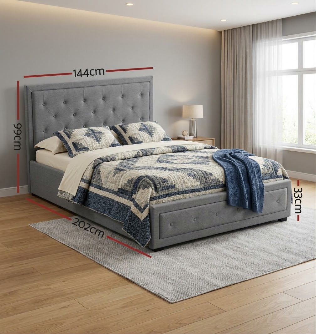 Teeyo Double Grey Gas lift bed frame - Image 4
