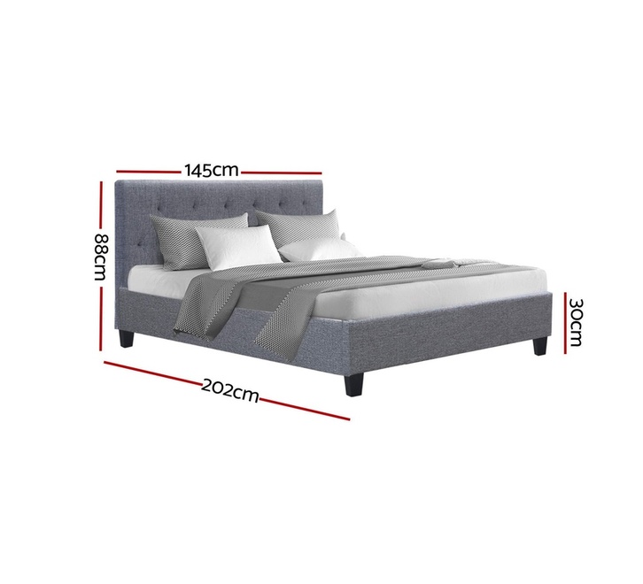 Vanke Double bed frame grey fabric - Image 3