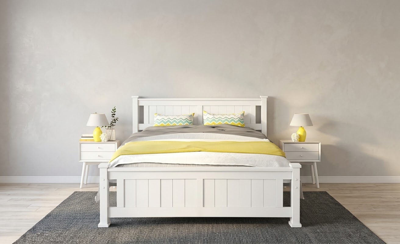 Rio White double wooden bed frame - Image 6