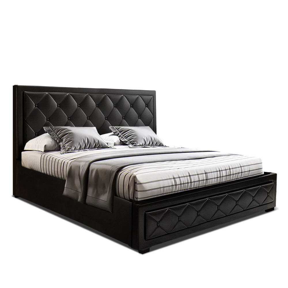 Teeyu King size bed frame with gas lift storage - Image 3