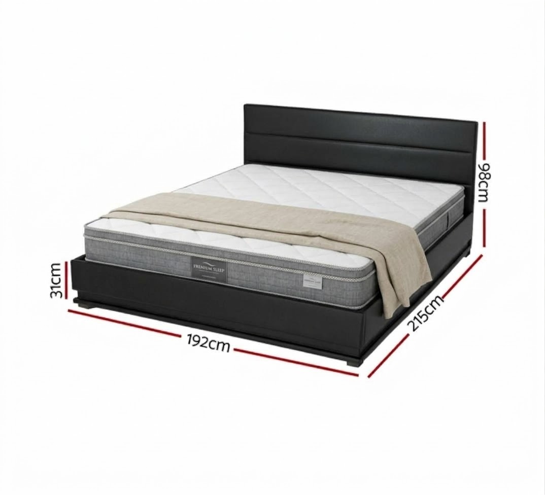 Lumi King size bed frame Gas lift storage Led light - Image 3
