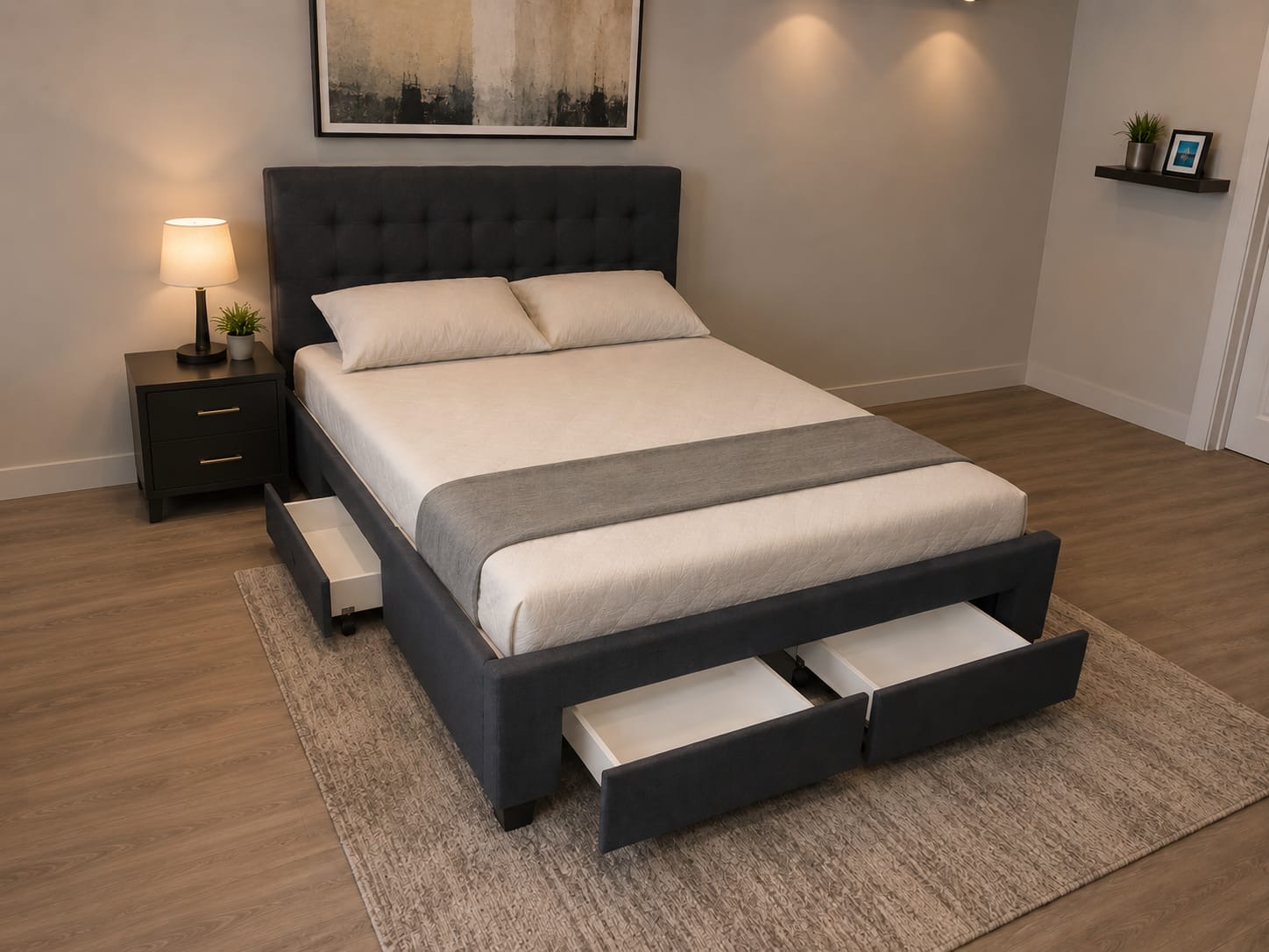 Glow Queen Bed frame with four Drawer - Image 4